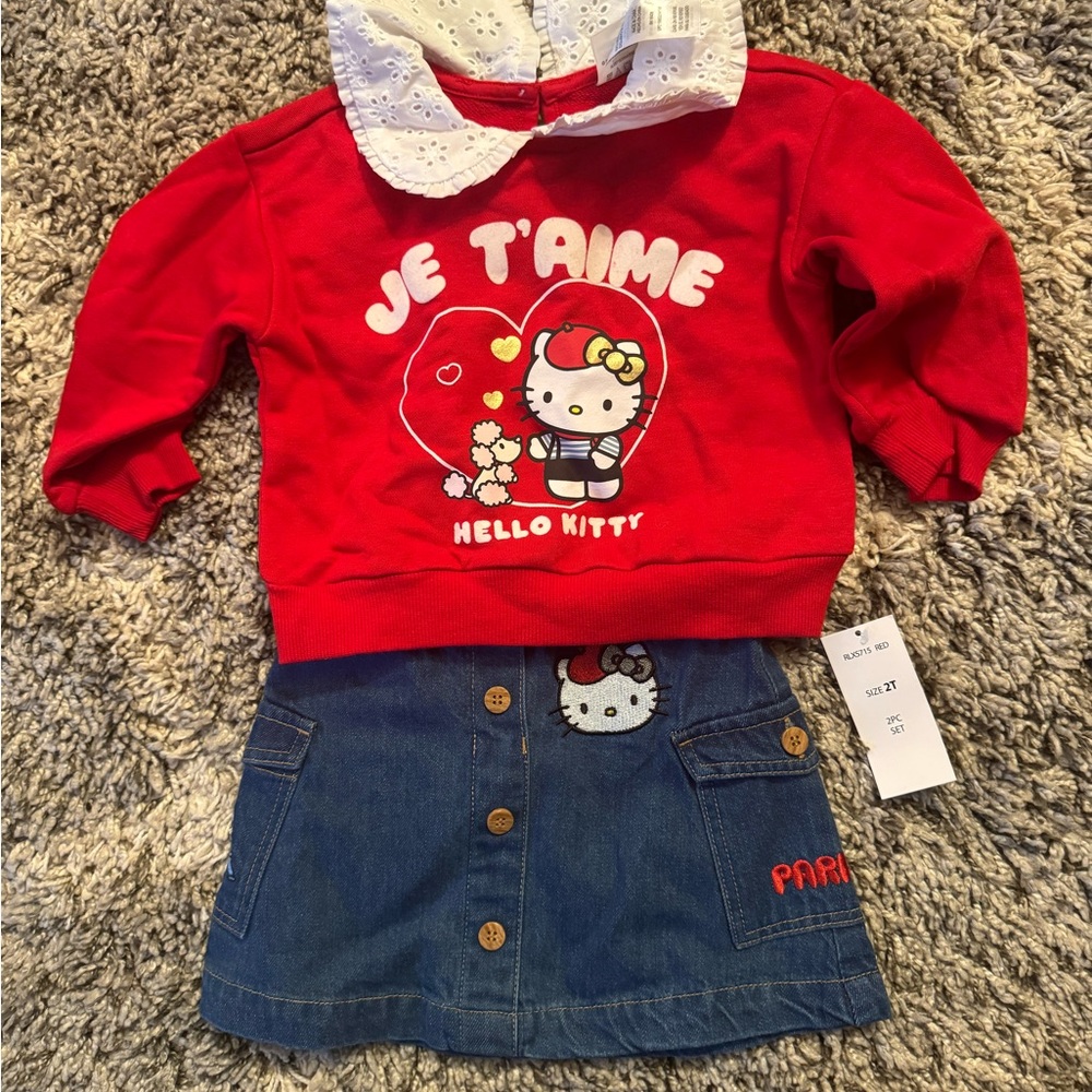 Sanrio Hello Kitty Red and Denim Outfit